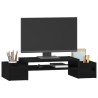   Supporto per Monitor Nero 70x27,5x15cm Legno Massello di Pino