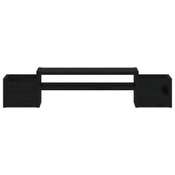   Supporto per Monitor Nero 70x27,5x15cm Legno Massello di Pino