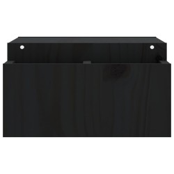   Supporto per Monitor Nero 70x27,5x15cm Legno Massello di Pino