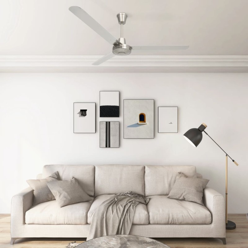 vidaXL Ventilatore da Soffitto 142 cm Argento