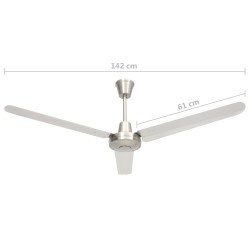 vidaXL Ventilatore da Soffitto 142 cm Argento