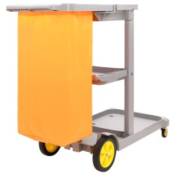 vidaXL Carrello Pulizie 3 Ripiani Sacco Rimovibile PP e Tessuto Oxford