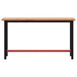 vidaXL Banco da Lavoro 150x55x81,5 cm Legno Massello Faggio e Metallo