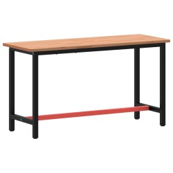 vidaXL Banco da Lavoro 150x55x81,5 cm Legno Massello Faggio e Metallo