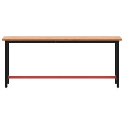 vidaXL Banco da Lavoro 200x55x81,5 cm Legno Massello Faggio e Metallo