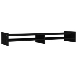   Supporto per Monitor Nero 100x27x15cm in Legno Massello di Pino