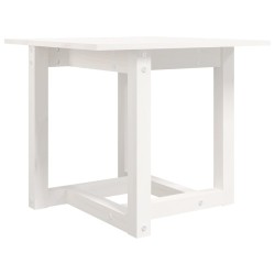   Tavolino da Salotto Bianco 50x50x45 cm Legno Massello di Pino