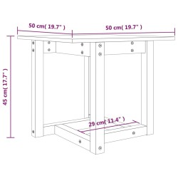   Tavolino da Salotto Bianco 50x50x45 cm Legno Massello di Pino