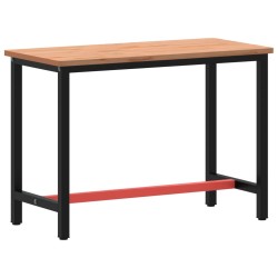 vidaXL Banco da Lavoro 115x55x81,5 cm Legno Massello Faggio e Metallo