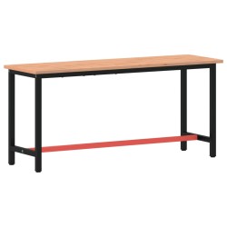 vidaXL Banco da Lavoro 180x55x81,5 cm Legno Massello Faggio e Metallo