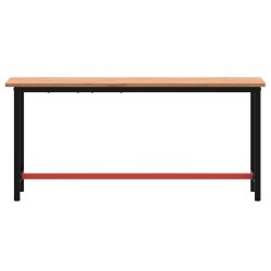 vidaXL Banco da Lavoro 180x55x81,5 cm Legno Massello Faggio e Metallo