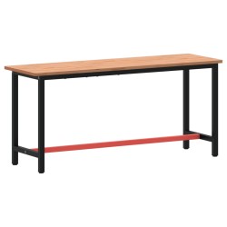 vidaXL Banco da Lavoro 180x55x81,5 cm Legno Massello Faggio e Metallo