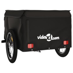 vidaXL Rimorchio da Bici da Carico Nero 45 kg in Ferro