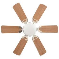 vidaXL Ventilatore da Soffitto Decorato con Luce 82 cm Marrone Chiaro