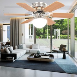 vidaXL Ventilatore da Soffitto Decorato con Luce 82 cm Marrone Chiaro