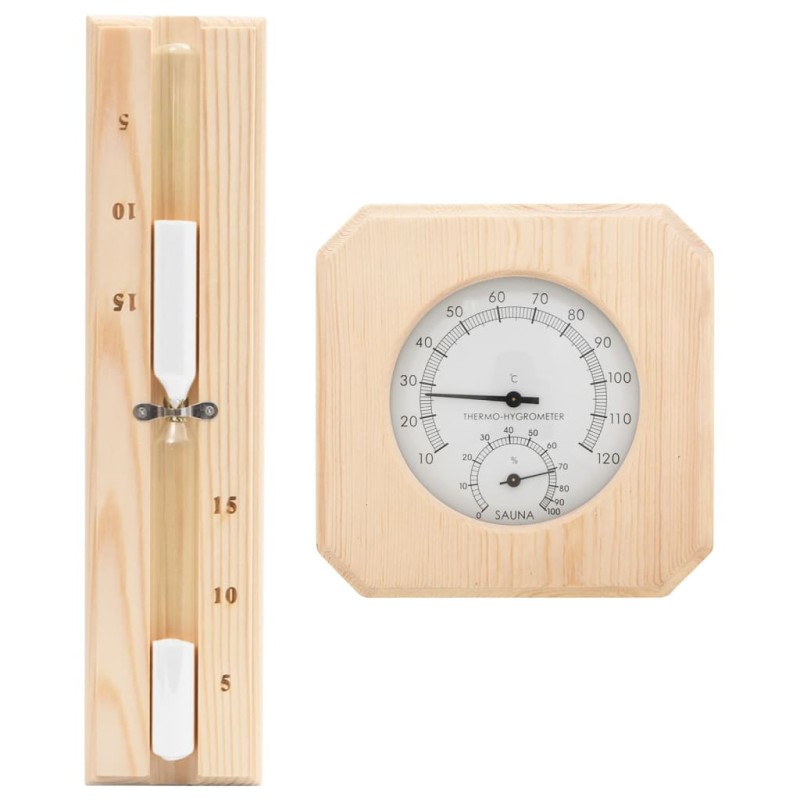   Set Timer Igrotermografo e Clessidra Sauna 2 in 1 Massello Pino