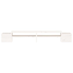   Supporto per Monitor Bianco100x27,5x15cm Legno Massello di Pino