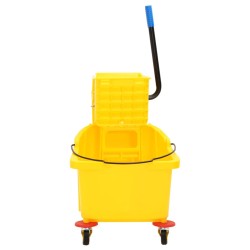 vidaXL Secchio Mocio con Strizzatoio e Ruote Giallo 36 L Polipropilene 