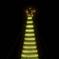 vidaXL Illuminazione Albero Natale a Cono 1544LED Bianco Caldo 500cm