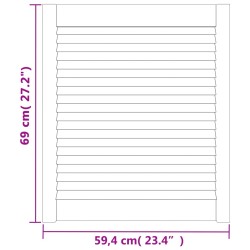 vidaXL Ante a Lamelle 2 pz in Legno Massello di Pino 69x59,4 cm