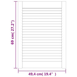 vidaXL Anta a Lamelle in Legno Massello di Pino 69x49,4 cm