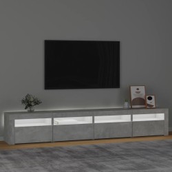 Mobile Porta TV con Luci LED Grigio Cemento 240x35x40 cm