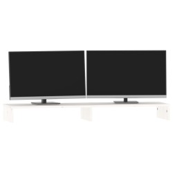 Supporto per Monitor Bianco 100x27x10 cm Legno Massello di Pino