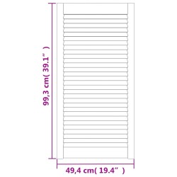 vidaXL Ante a Lamelle 2 pz in Legno Massello di Pino 99,3x49,4 cm