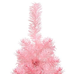 vidaXL Albero Natale Artificiale Sottile a Metà e Supporto Rosa 240 cm