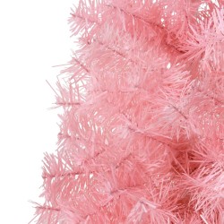 vidaXL Albero Natale Artificiale Sottile a Metà e Supporto Rosa 240 cm