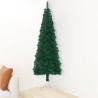 vidaXL Albero Natale Artificiale Sottile a Metà Supporto Verde 150 cm