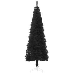 vidaXL Albero Natale Artificiale Sottile a Metà e Supporto Nero 240 cm