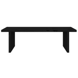 Supporto per Monitor Nero 50x27x15 cm in Legno Massello di Pino