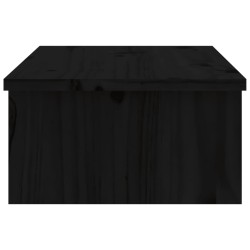 Supporto per Monitor Nero 50x27x15 cm in Legno Massello di Pino