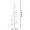 vidaXL Albero Natale Artificiale Sottile a Metà Supporto Bianco 150 cm