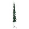 vidaXL Albero Natale Artificiale Sottile a Metà Supporto Verde 210 cm