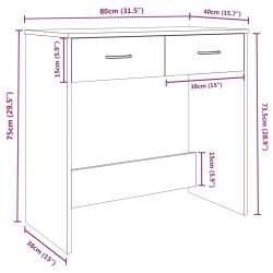   Scrivania Grigio Sonoma 80x40x75 cm in Legno ingegnerizzato