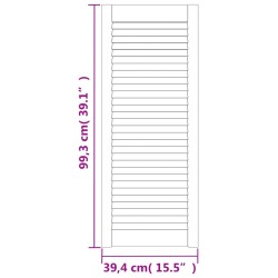 vidaXL Ante a Lamelle 2 pz Legno Massello di Pino Bianco 99,3x39,4 cm