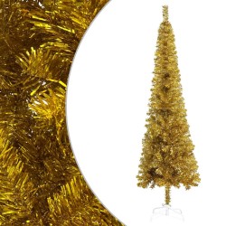 vidaXL Albero di Natale Sottile Oro 240 cm 