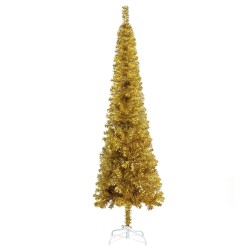 vidaXL Albero di Natale Sottile Oro 240 cm 