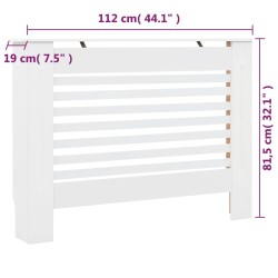 vidaXL Coperture per Radiatori 2 pz Bianche 112x19x81,5 cm in MDF