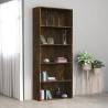   Libreria a 5 Ripiani Rovere Fumo 80x30x189 cm Legno ingegnerizzato