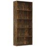   Libreria a 5 Ripiani Rovere Fumo 80x30x189 cm Legno ingegnerizzato