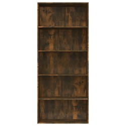   Libreria a 5 Ripiani Rovere Fumo 80x30x189 cm Legno ingegnerizzato