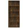   Libreria a 5 Ripiani Rovere Fumo 80x30x189 cm Legno ingegnerizzato