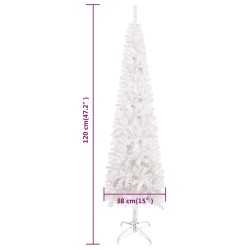 vidaXL Albero di Natale Sottile Bianco 120 cm