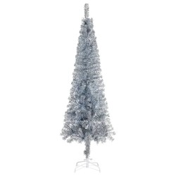 vidaXL Albero di Natale Sottile Argento 180 cm 