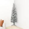 vidaXL Albero Natale Artificiale Sottile a Metà Neve Fioccata 240 cm