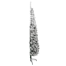 vidaXL Albero Natale Artificiale Sottile a Metà Neve Fioccata 240 cm