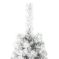 vidaXL Albero Natale Artificiale Sottile a Metà Neve Fioccata 240 cm